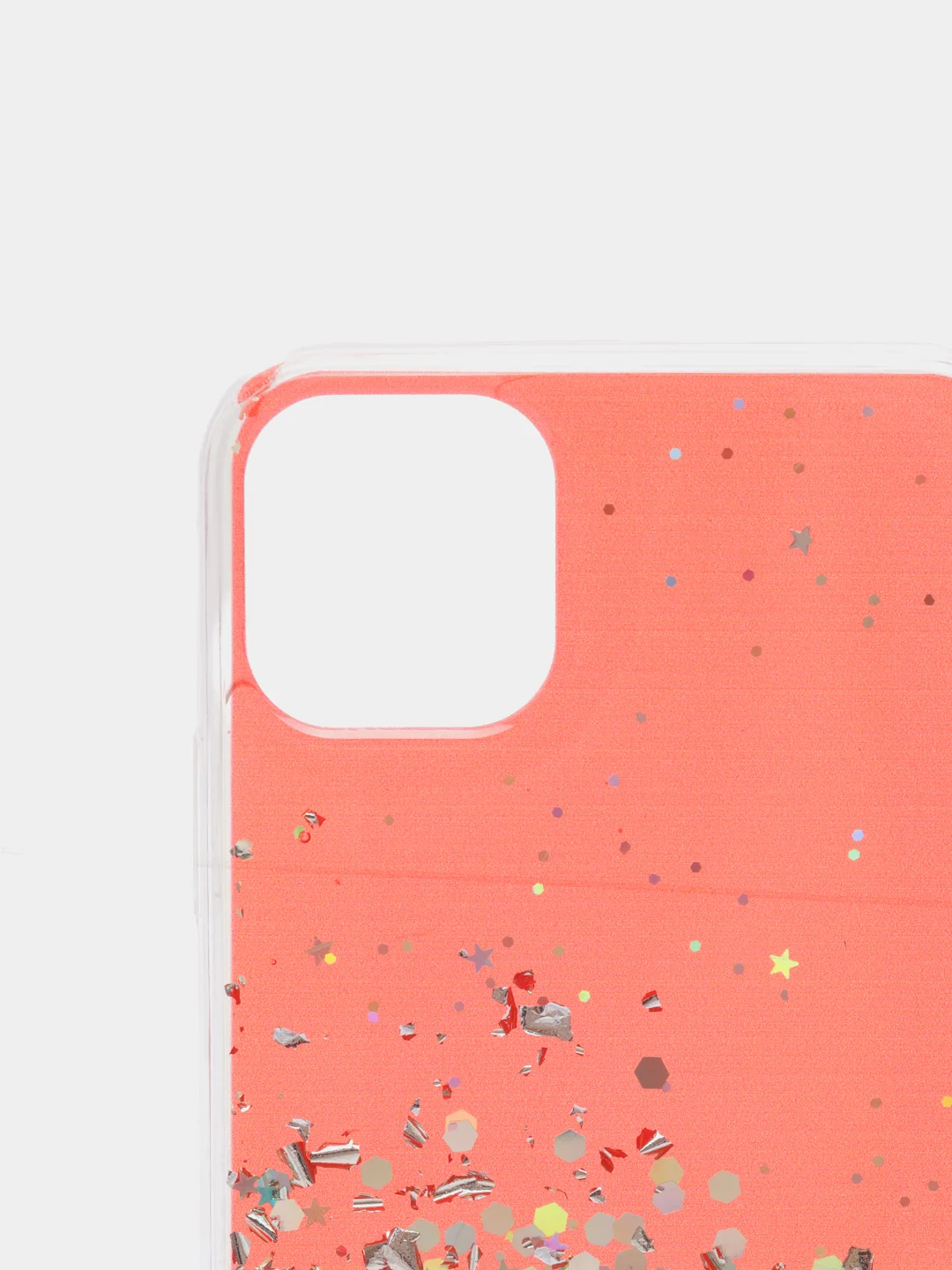 Красный чехол пластиковый iPhone 11 Pro, 11 Pro Max, с блестками