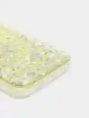 Желтый чехол пластиковый iPhone 11 Pro, 11 Pro Max, с блестками