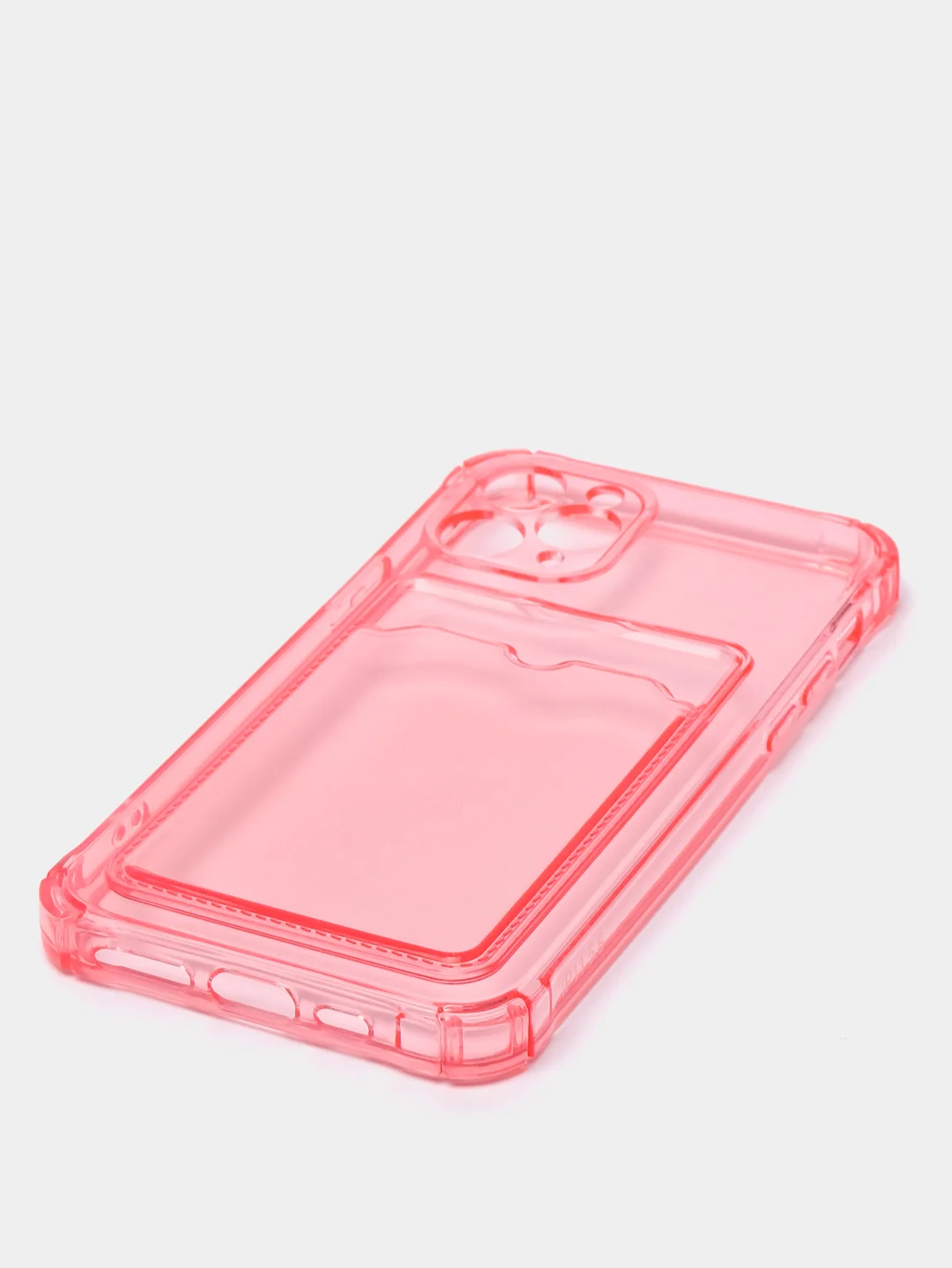 Розовый чехол для iPhone 7/8 Plus/XR/11/12/13/Pro/Pro Max, силиконовый, с карманом для карт