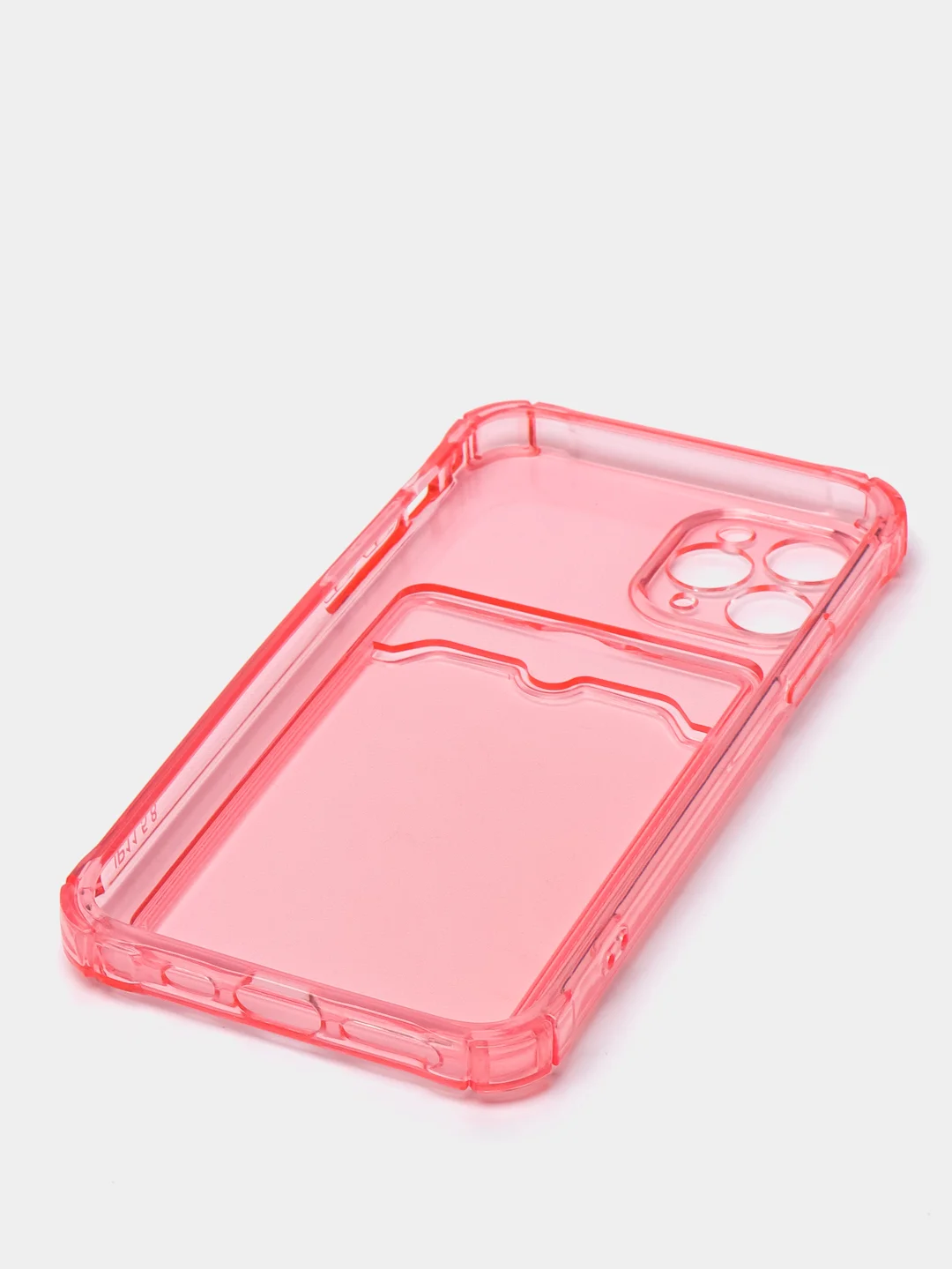 Розовый чехол для iPhone 7/8 Plus/XR/11/12/13/Pro/Pro Max, силиконовый, с карманом для карт