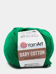 Зеленый пряжа YarnArt Baby cotton, 50 г, 165 м, акрил и хлопок