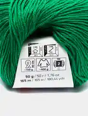 Зеленый пряжа YarnArt Baby cotton, 50 г, 165 м, акрил и хлопок
