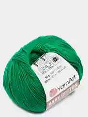 Зеленый пряжа YarnArt Baby cotton, 50 г, 165 м, акрил и хлопок