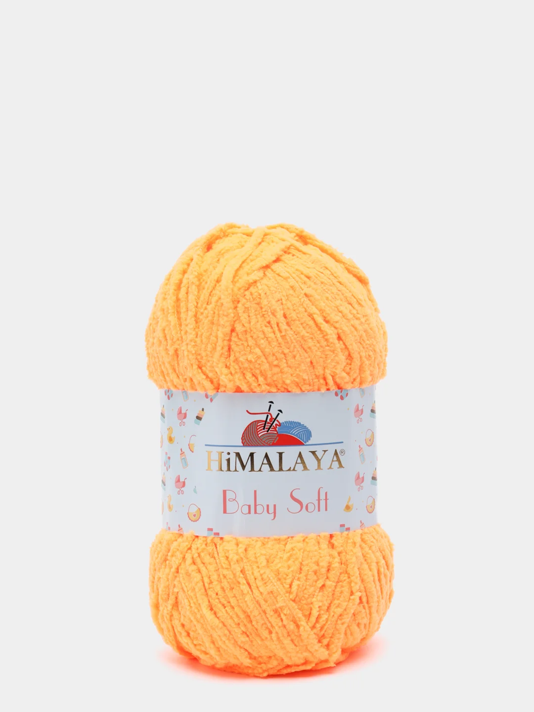Оранжевый пряжа плюшевая Himalaya "Baby Soft", 100% полиэстер, 115 м, 50 г