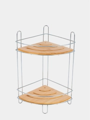 Полка двухъярусная BAMBOO-04, угловая, 19,5 х 19,5 х 36,5 см