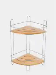 Полка двухъярусная BAMBOO-04, угловая, 19,5 х 19,5 х 36,5 см