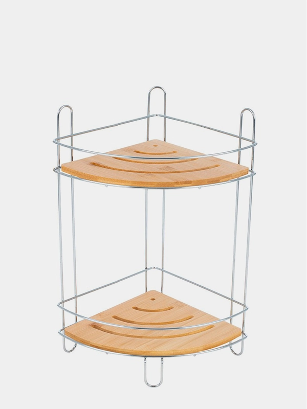 Полка двухъярусная BAMBOO-04, угловая, 19,5 х 19,5 х 36,5 см