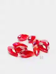 Красный граненные бусины из стекла в форме капли, 6*12 мм, 10 шт