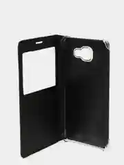 Черный чехол книжка Samsung Galaxy A7 2016 / SM-A710F, Самсунг Галакси А7 / СМ-А710Ф с окошком