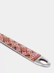 Серебряный ложка большая кухонная поварская, металл с эмалированной ручкой, 35 см