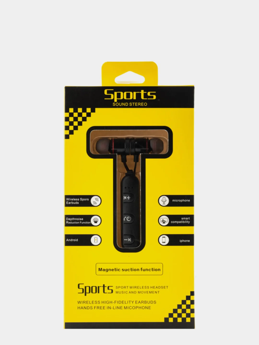 Черный беспроводные наушники Sports Sound Stereo