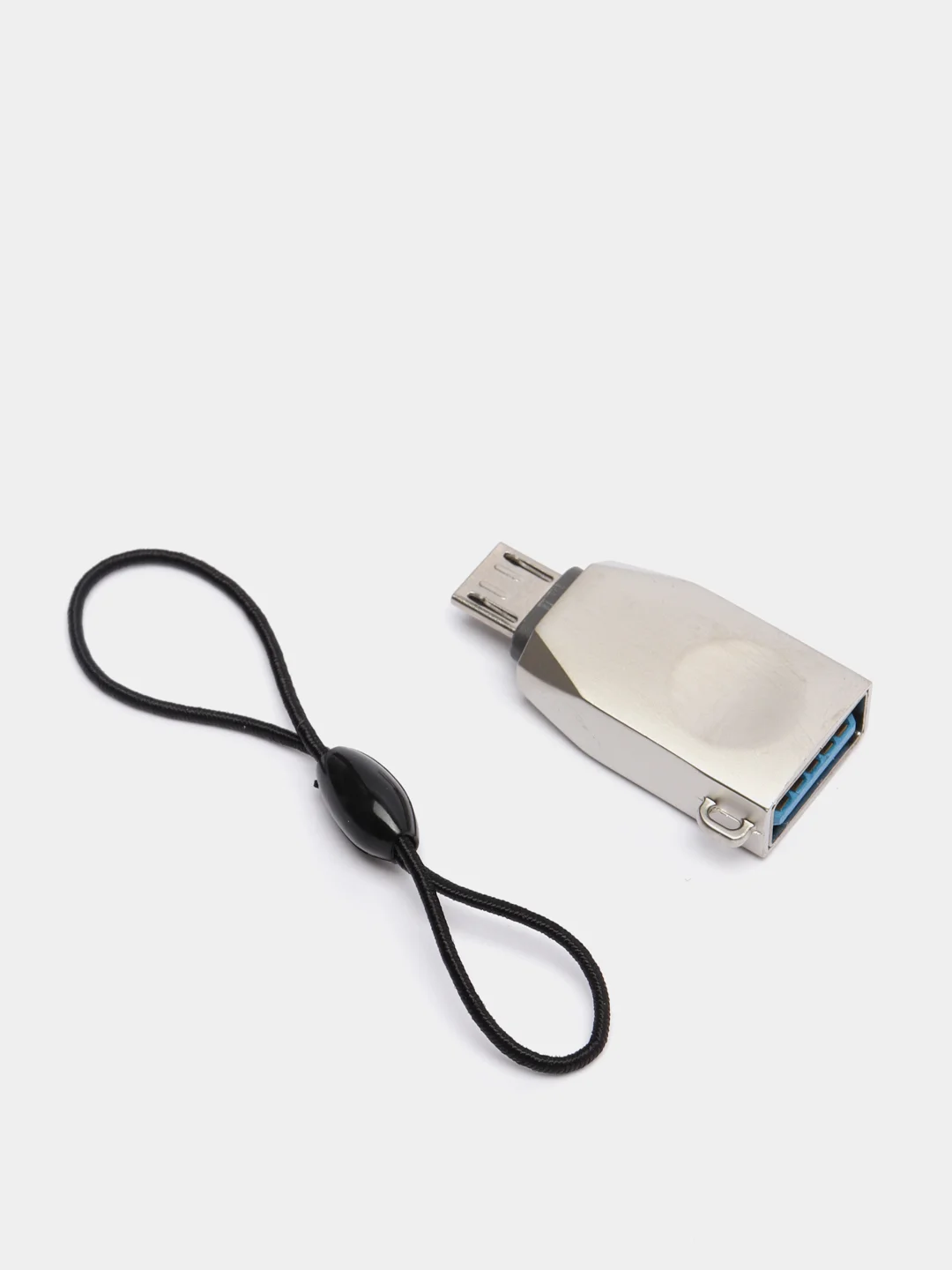 Серый металлик переходник MicroUSB - USB, OTG, UA10