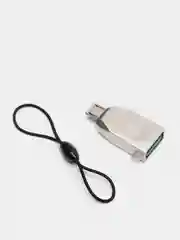 Серый металлик переходник MicroUSB - USB, OTG, UA10