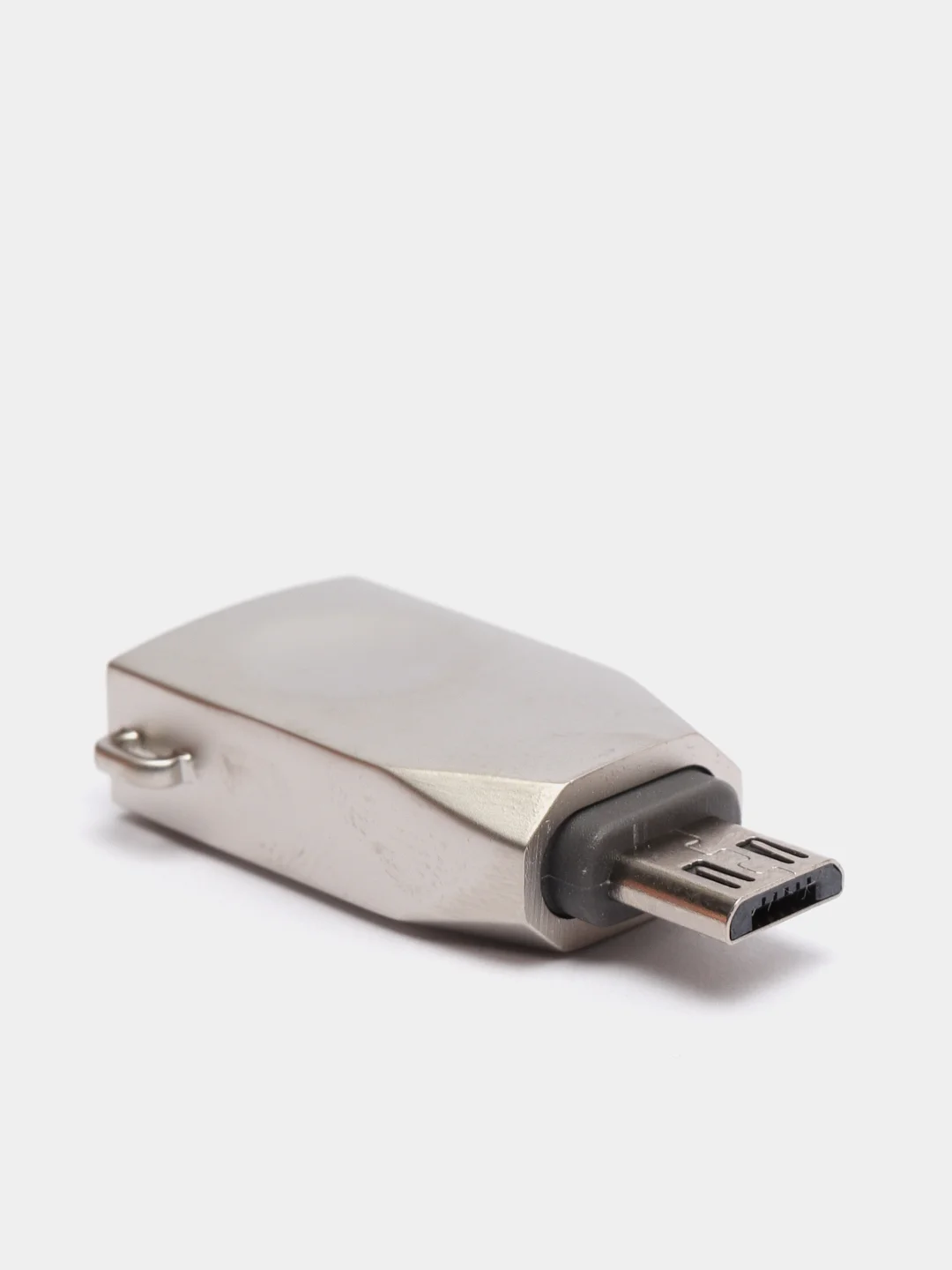 Серый металлик переходник MicroUSB - USB, OTG, UA10