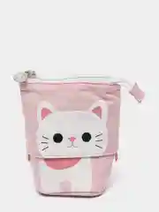 Розовый выдвижной чехол с рисунком кота