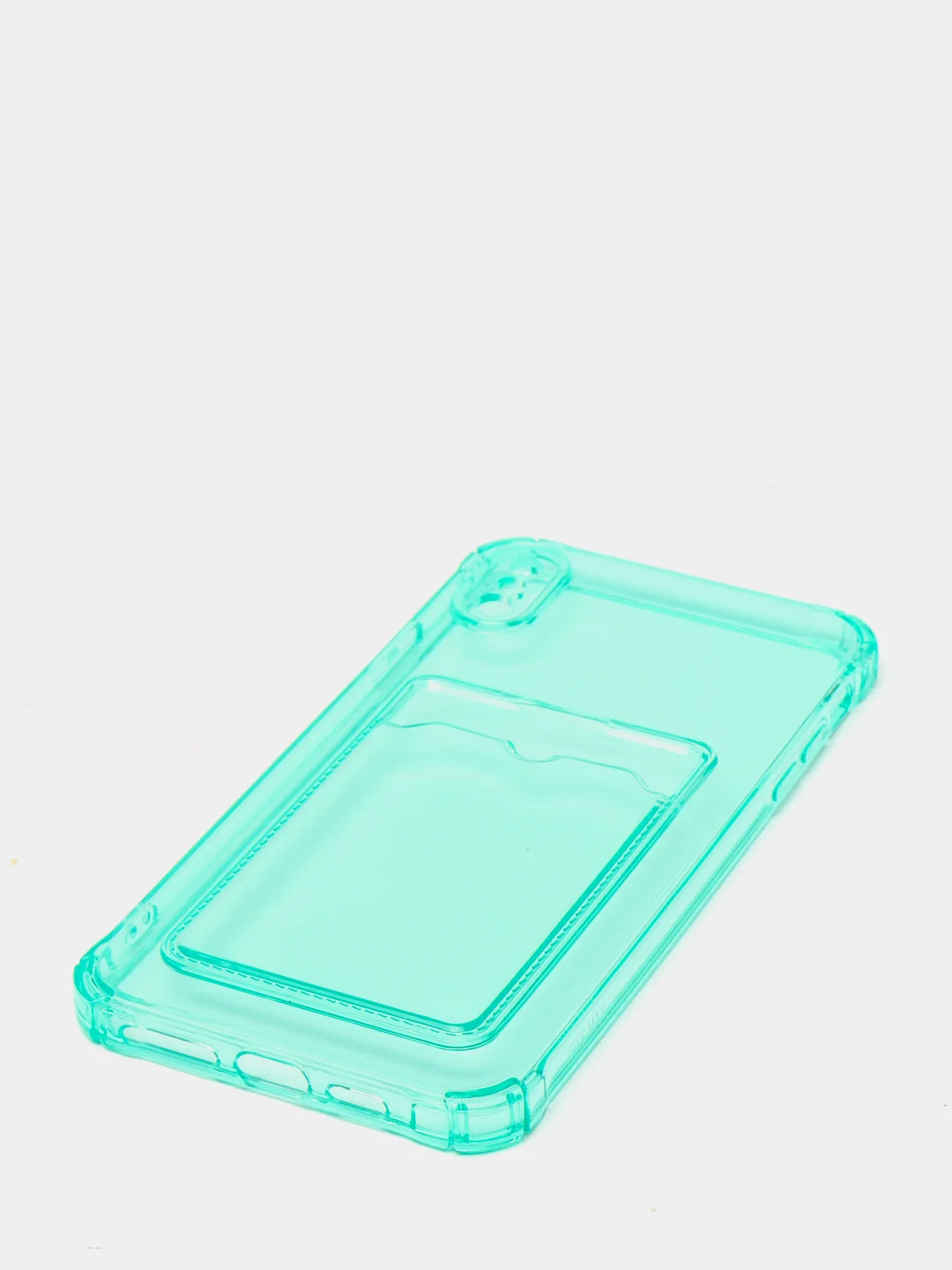 Бирюзовый чехол для iPhone 7/8 Plus/XR/11/12/13/Pro/Pro Max, силиконовый, с карманом для карт