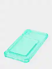 Бирюзовый чехол для iPhone 7/8 Plus/XR/11/12/13/Pro/Pro Max, силиконовый, с карманом для карт