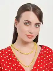 Золотой бусы из искусственного жемчуга