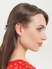 Черный серьги-каффы без прокола, 1 штука