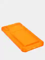 Оранжевый чехол для iPhone 7/8 Plus/XR/11/12/13/Pro/Pro Max, силиконовый, с карманом для карт
