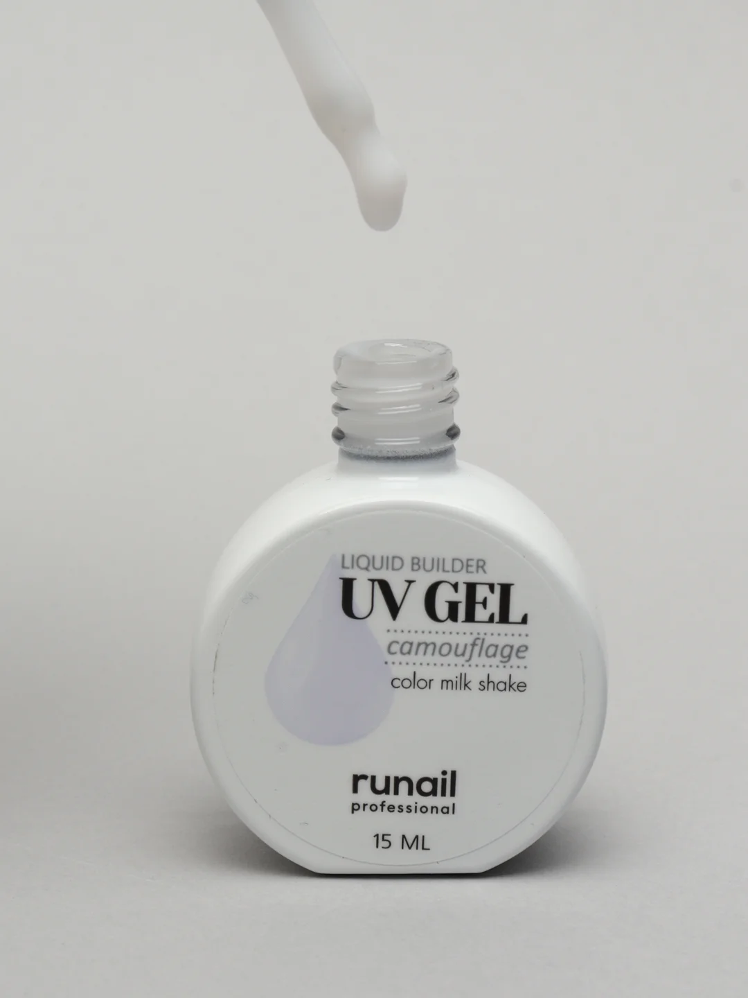 Белый уф гель для наращивания/Цветной жидкий уф гель/Гель лак Runail Professional, 15 мл