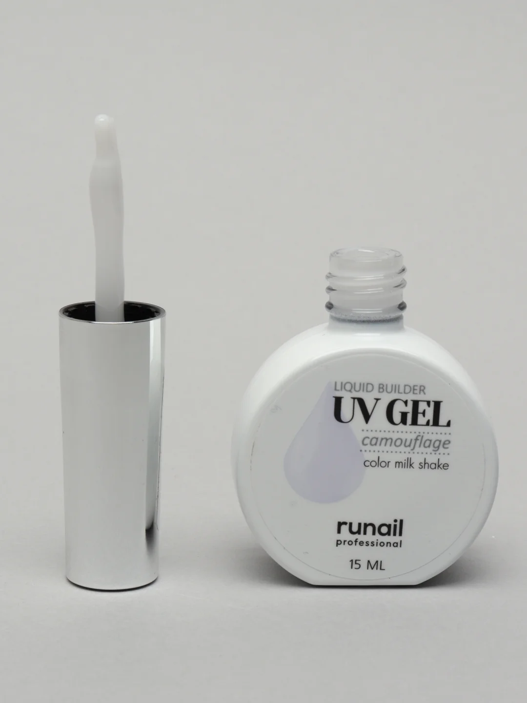 Белый уф гель для наращивания/Цветной жидкий уф гель/Гель лак Runail Professional, 15 мл