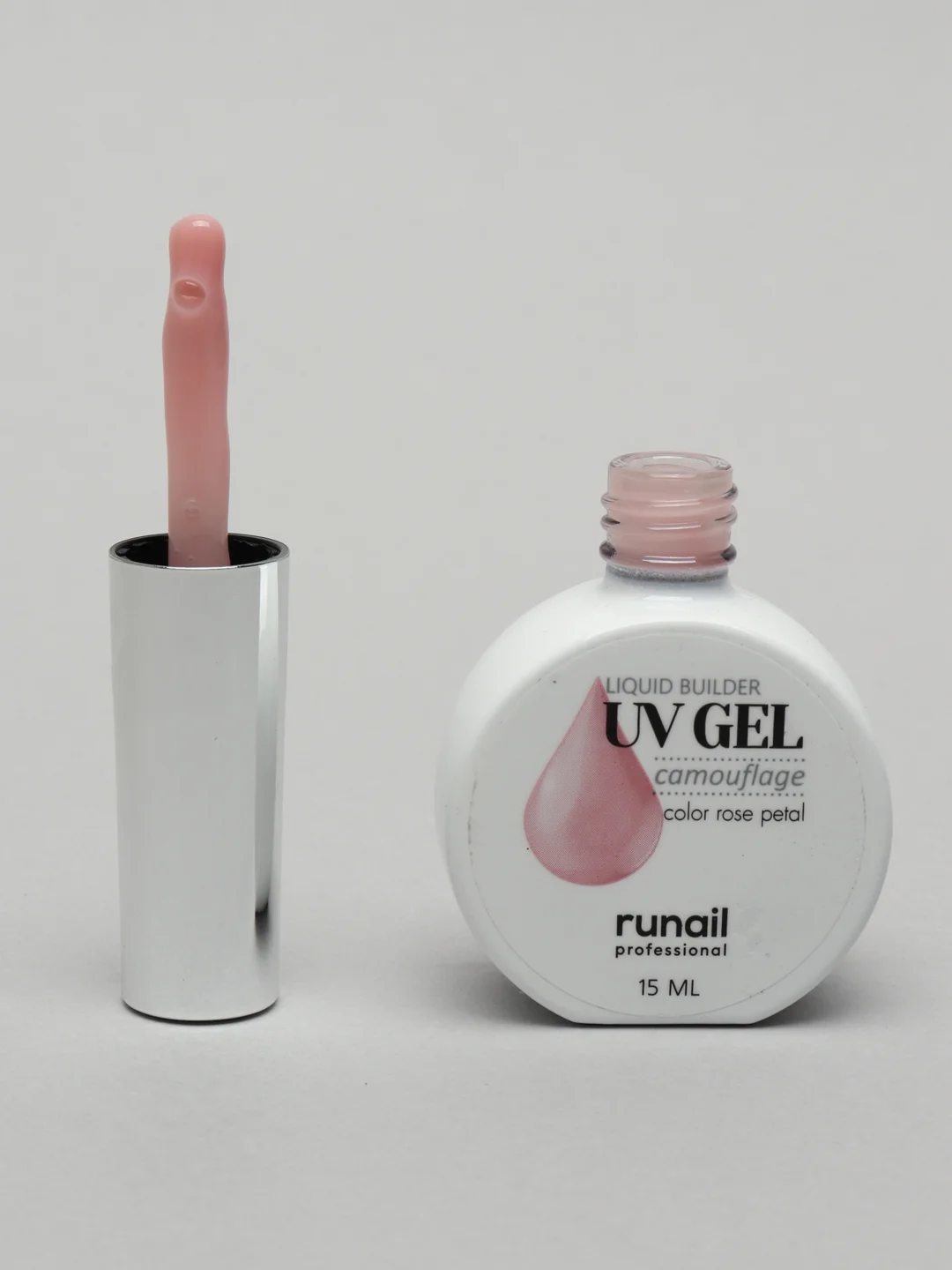 Бежевый уф гель для наращивания/Цветной жидкий уф гель/Гель лак Runail Professional, 15 мл