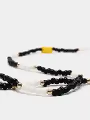 Черный бисерные бусы для маски