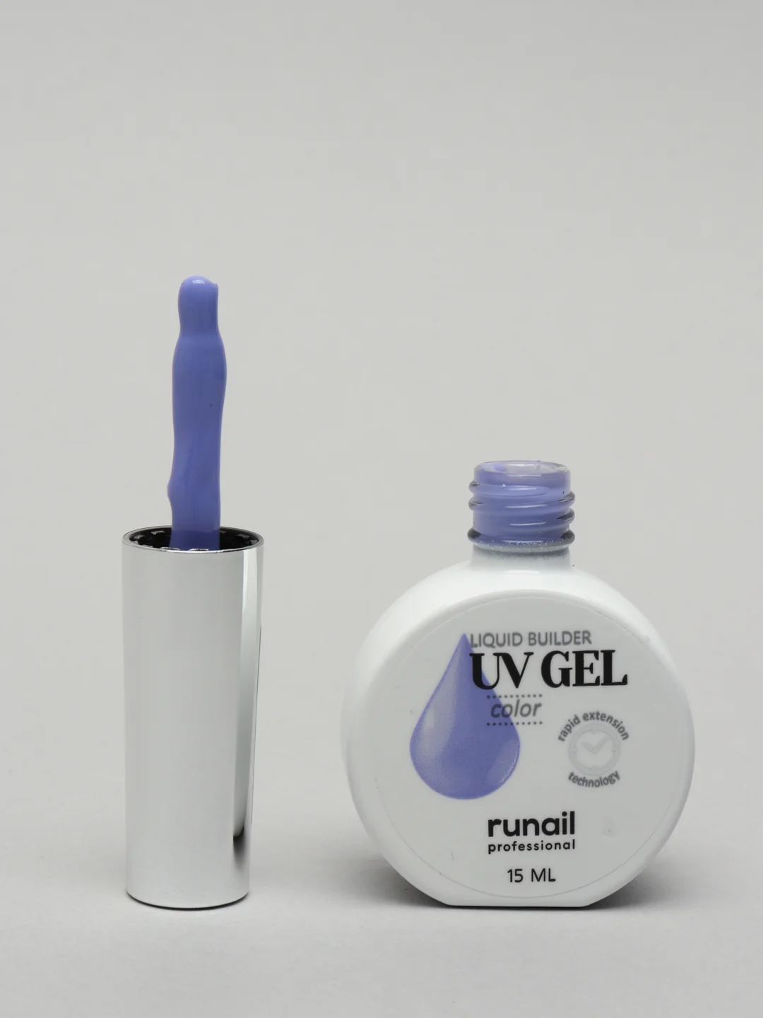 Сиреневый уф гель для наращивания/Цветной жидкий уф гель/Гель лак Runail Professional, 15 мл