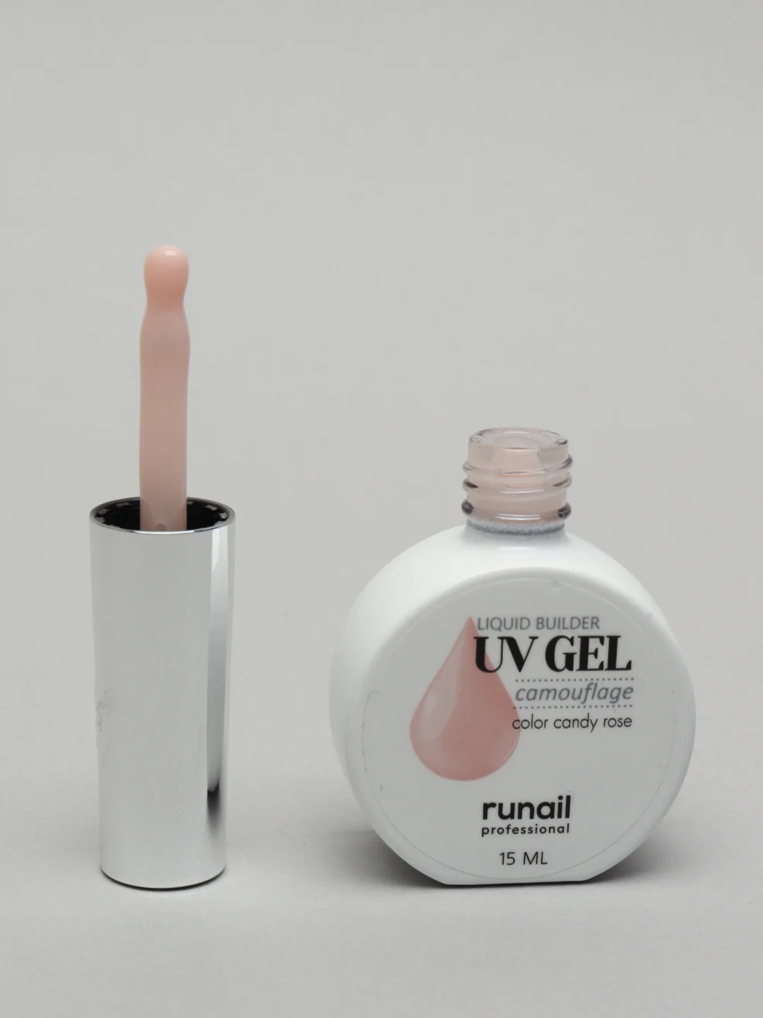 Пудровый уф гель для наращивания/Цветной жидкий уф гель/Гель лак Runail Professional, 15 мл