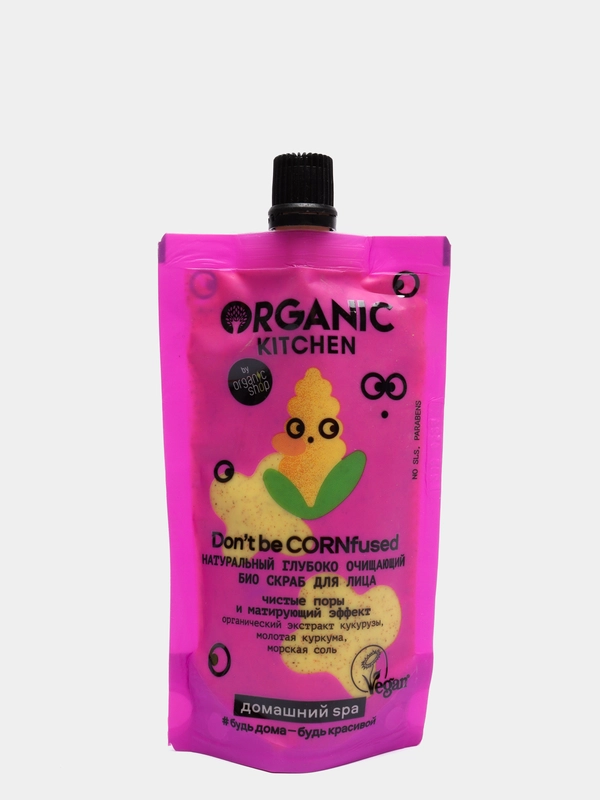 Скраб для лица  Organic Kitchen глубоко очищающий Домашний SPA "Dont Be Cornfused", 100 мл