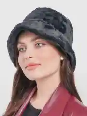 Черный панама меховая