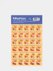 Наклейки-оценки для школы и дошкольников с лисичками, енотиками, шариками 10,5*18