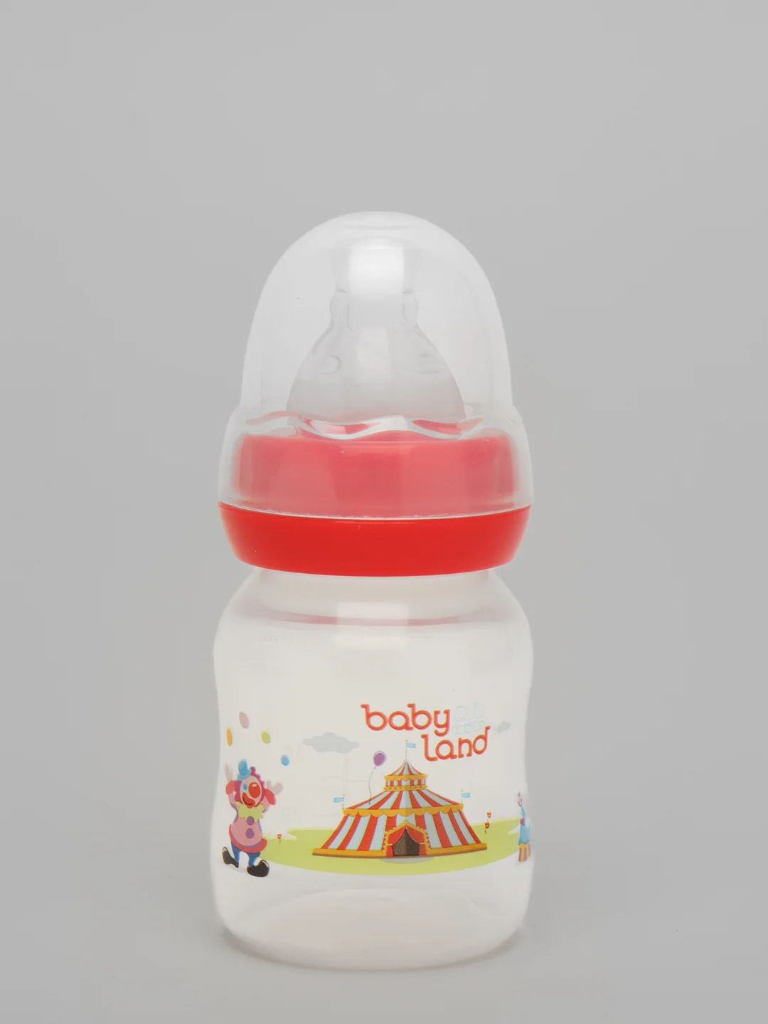 Красный бутылочка Baby Land 80 мл с силиконовой классической соской в блистере