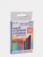 HEADMAN Стержни клеевые 20шт, 7,2x100мм, цветные, набор на блистере