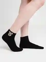 Черный женские носки со стразами