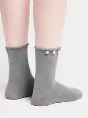Серый женские носки со стразами