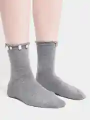 Серый женские носки со стразами