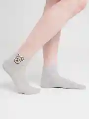 Серый женские носки со стразами
