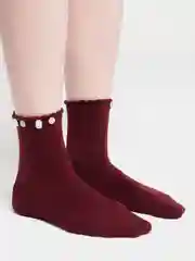 Багровый женские носки со стразами