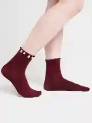 Багровый женские носки со стразами