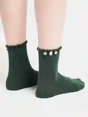 Зеленый женские носки со стразами