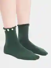 Зеленый женские носки со стразами