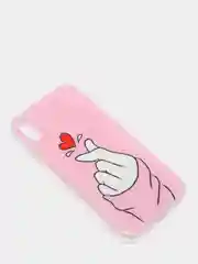 Пудровый чехол Apple iPhone XR силиконовый с рисунком