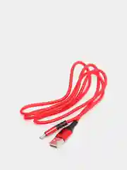 Красный кабель зарядный BOROFONE BX54 (1m, Micro-USB/Type-C/Lightning) для Android и Apple iPhone
