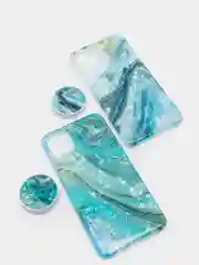 Мраморный чехол для айфон iPhone 12 Mini, c попсокетом