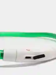 Зеленый светящийся LED ошейник силиконовый для собак, на USB зарядке