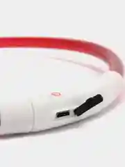 Красный светящийся LED ошейник силиконовый для собак, на USB зарядке
