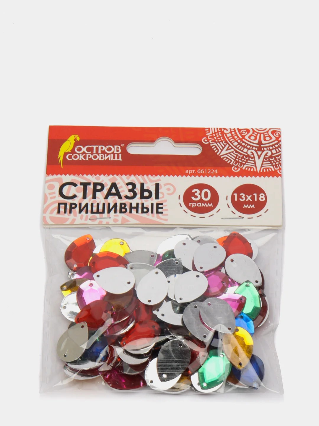 Стразы для творчества "Капля", ассорти, 13х18 мм