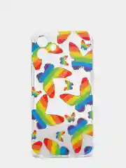 Пурпурный чехол Apple iPhone 12, 12 Pro, 12 Mini прозрачный с рисунком и блестками